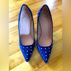 New J crew Elsie made in Italy velvet sparkling heels sz 6.5